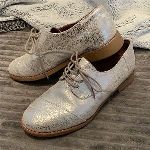 Toms silver loafers